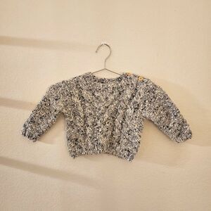 NWT Huggalugs Grey Tweed Sweater Sz 6-12M